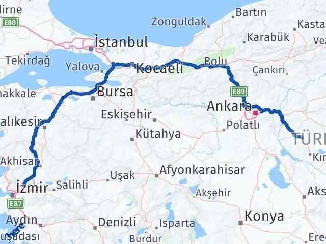 Manisa Akpınar Kırşehir Arası Kaç Km - Yol Haritası