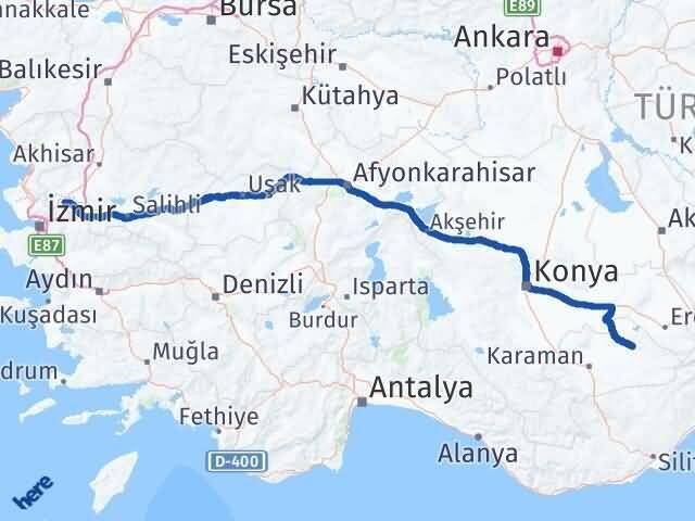 Manisa Ayrancı Karaman Arası Kaç Km - Yol Haritası