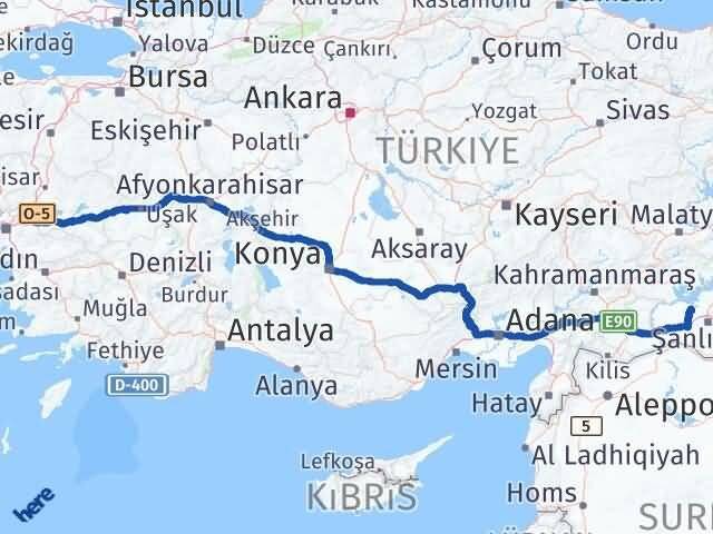 Manisa Bozova Şanlıurfa Arası Kaç Km - Yol Haritası