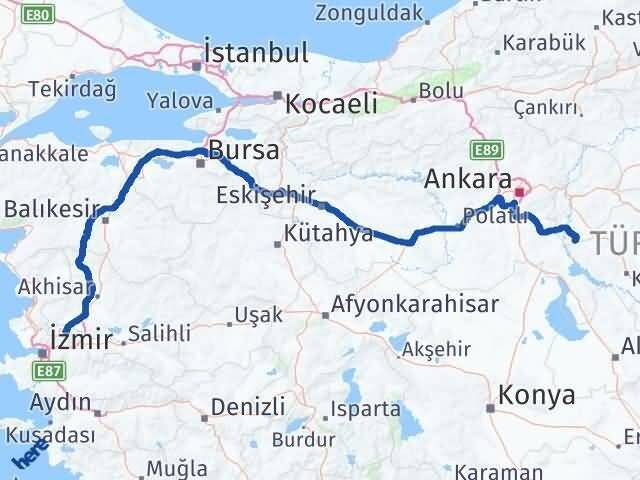 Manisa Çelebi Kırıkkale Arası Kaç Km - Yol Haritası