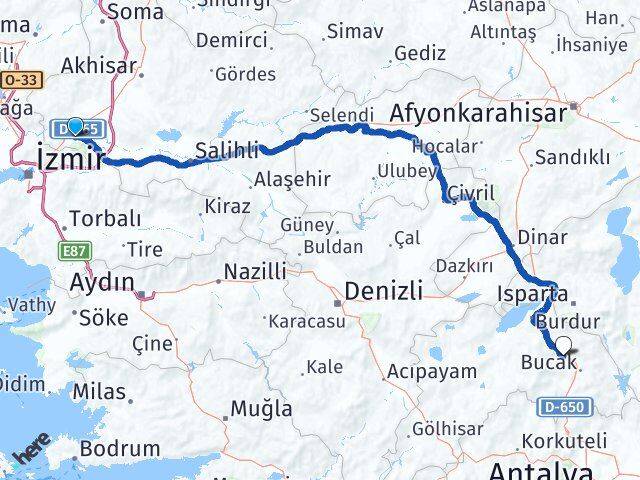 Manisa Çeltikçi Burdur Arası Kaç Km - Yol Haritası