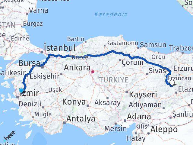 Manisa Çemişgezek Tunceli Arası Kaç Km - Yol Haritası