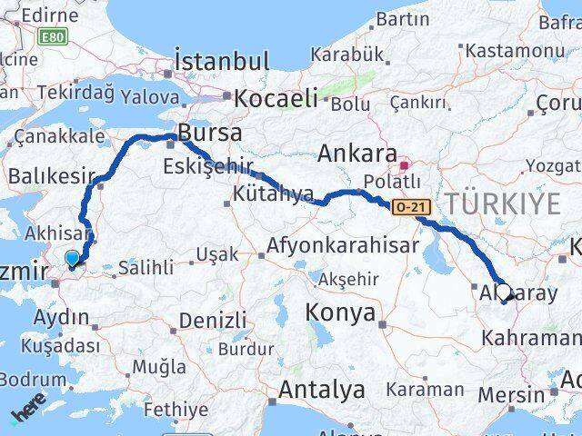 Manisa Çiftlik Niğde Arası Kaç Km - Yol Haritası