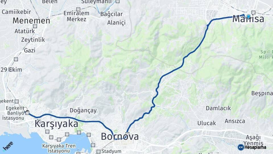 Manisa Çiğli İzmir Arası Kaç Km - Yol Haritası