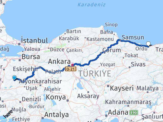 Manisa Demirci Giresun Arası Kaç Km - Yol Haritası
