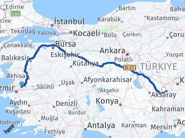 Manisa Derinkuyu Nevşehir Arası Kaç Km - Yol Haritası