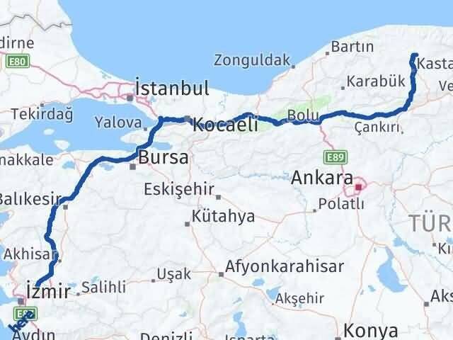 Manisa Devrekani Kastamonu Arası Kaç Km - Yol Haritası