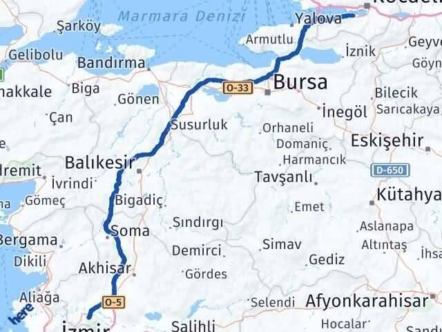 Manisa Gölcük Kocaeli Arası Kaç Km - Yol Haritası