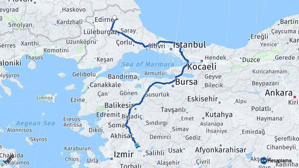 Gölmarmara Kırklareli Arası Kaç Km - Yol Tarifi