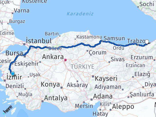 Gölmarmara Rize Arası Kaç Km - Yol Tarifi