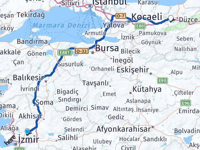 Manisa Gölyaka Düzce Arası Kaç Km - Yol Haritası