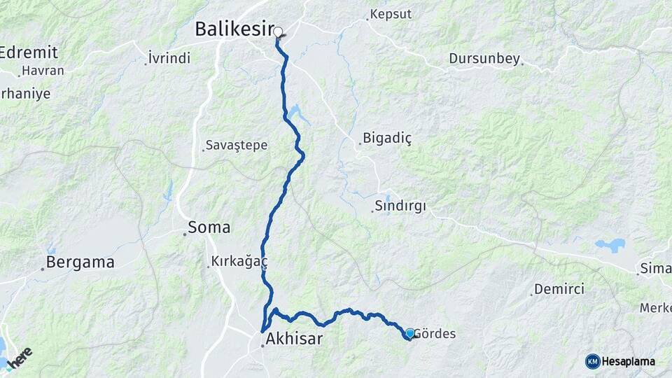 Gördes Balıkesir Arası Kaç Km - Yol Tarifi