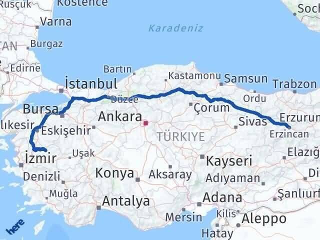 Gördes Erzincan Arası Kaç Km - Yol Tarifi