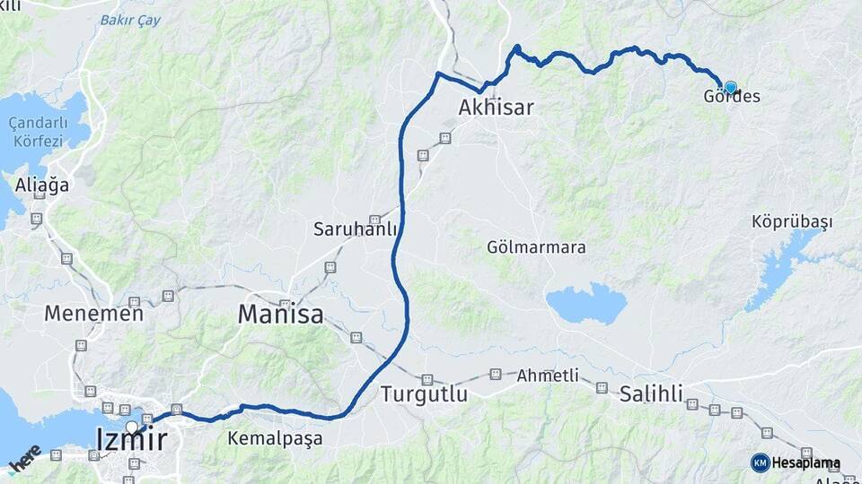 Gördes İzmir Arası Kaç Km - Yol Tarifi