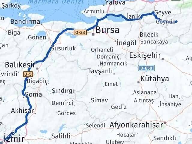 Manisa Göynük Bolu Arası Kaç Km - Yol Haritası