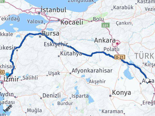 Manisa Gülağaç Aksaray Arası Kaç Km - Yol Haritası