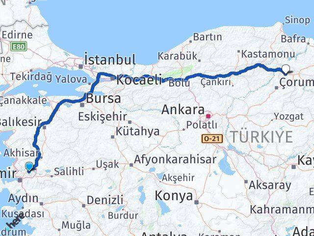 Manisa Gümüşhacıköy Amasya Arası Kaç Km - Yol Haritası