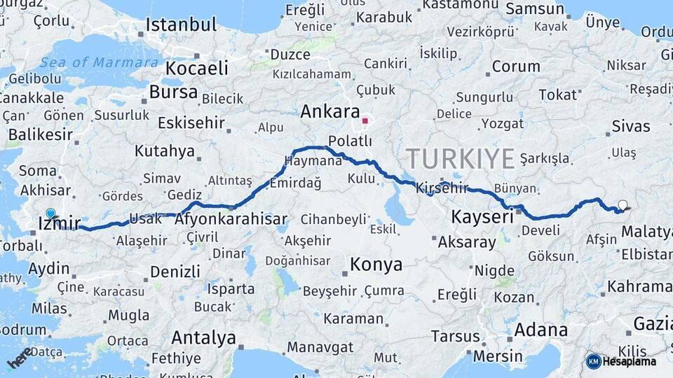 Manisa Gürün Sivas Arası Kaç Km - Yol Haritası