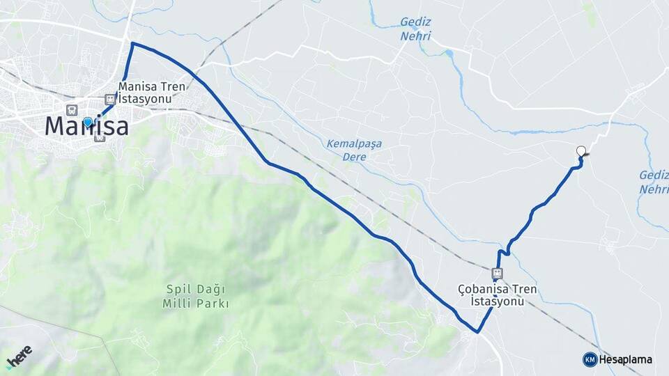 Manisa Hacıhaliller Şehzadeler Arası Kaç Km - Yol Haritası