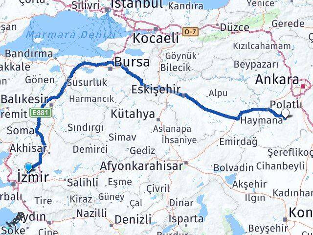 Manisa Haymana Ankara Arası Kaç Km - Yol Haritası