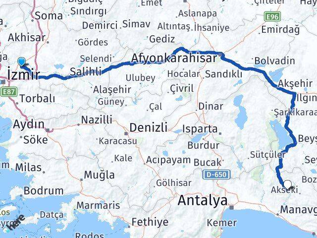 Manisa İbradı Antalya Arası Kaç Km - Yol Haritası