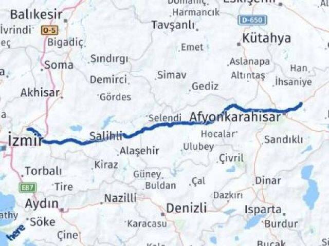 Manisa İscehisar Afyonkarahisar Arası Kaç Km - Yol Haritası