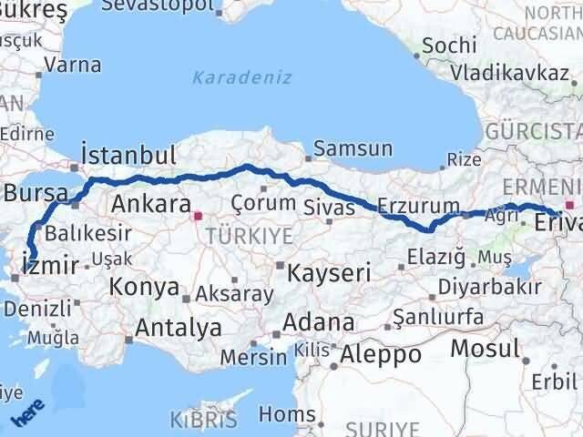 Manisa Karakoyunlu Iğdır Arası Kaç Km - Yol Haritası