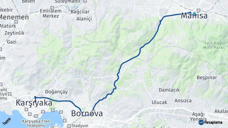 Manisa Karşıyaka Arası Kaç Km - Yol Tarifi