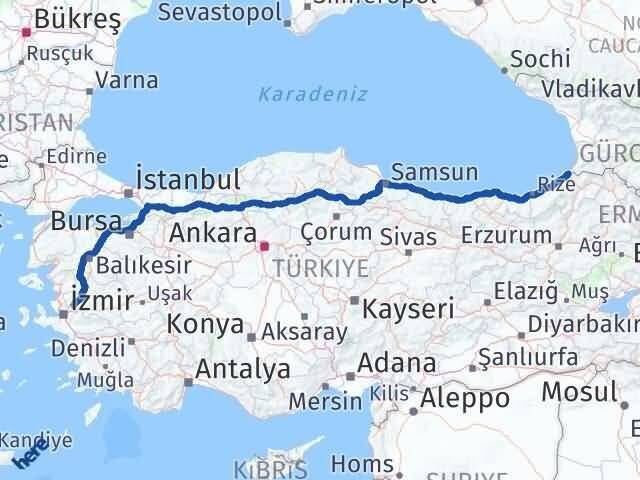 Manisa Kemalpaşa Artvin Arası Kaç Km - Yol Haritası