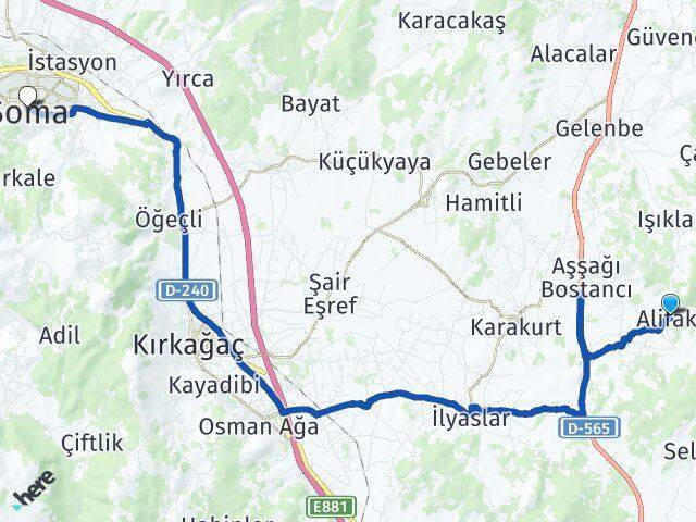 Alifakı Soma Arası Kaç Km - Yol Tarifi