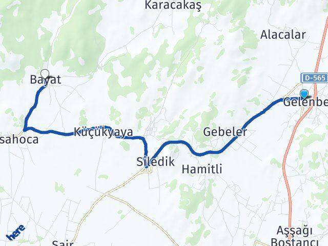 Gelenbe Bayat Arası Kaç Km - Yol Tarifi