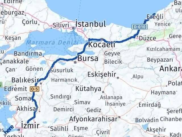 Manisa Kozlu Zonguldak Arası Kaç Km - Yol Haritası
