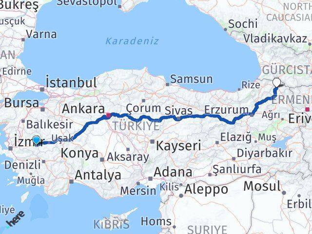 Manisa Kula Ardahan Arası Kaç Km - Yol Haritası