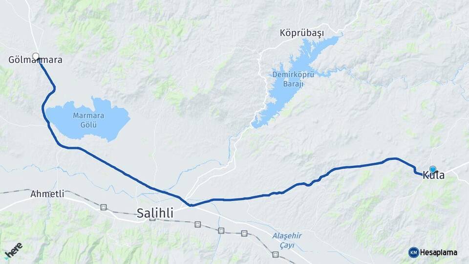Manisa Kula Gölmarmara Arası Kaç Km - Yol Haritası