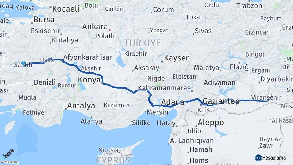 Manisa Kula Mardin Arası Kaç Km - Yol Haritası