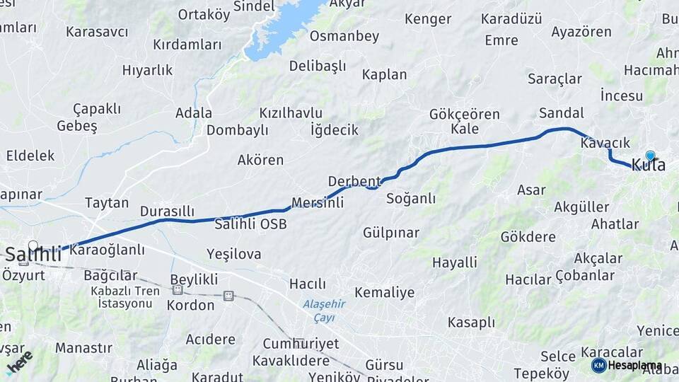 Manisa Kula Salihli Arası Kaç Km - Yol Haritası