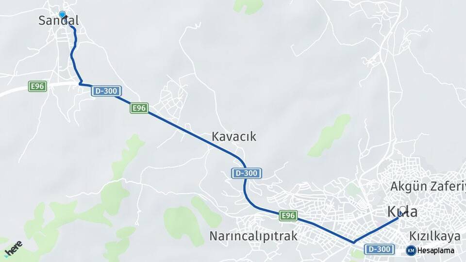 Sandal Kula Arası Kaç Km - Yol Tarifi