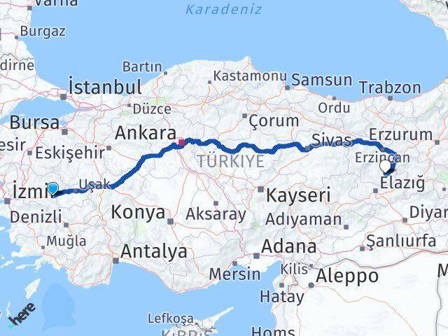 Manisa Kula Tunceli Arası Kaç Km - Yol Haritası