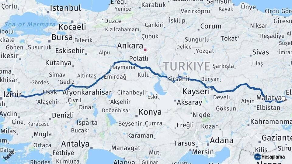 Manisa Malatya Arası Kaç Km - Yol Haritası