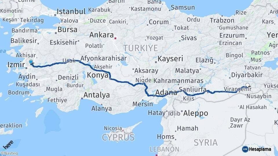 Manisa Midyat Mardin Arası Kaç Km - Yol Haritası