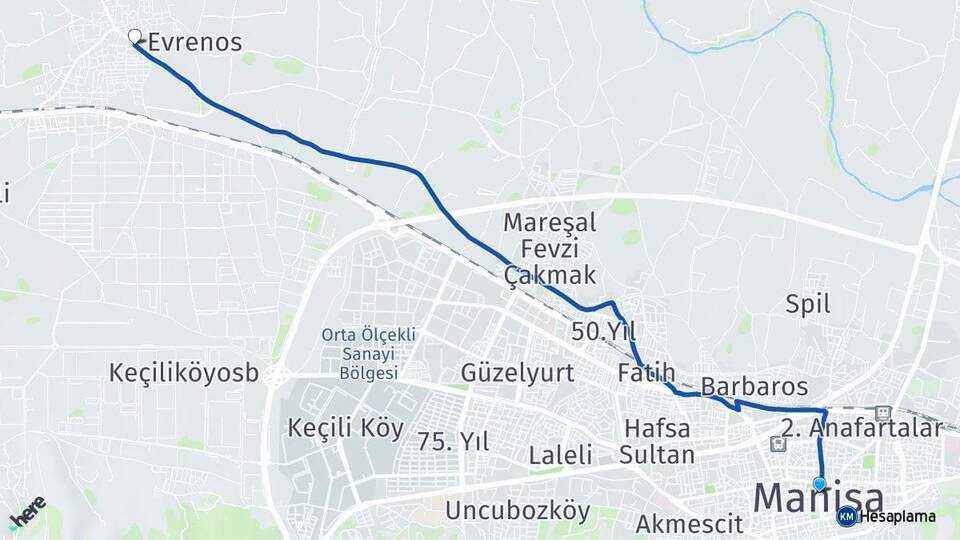 Manisa Muradiye Yunusemre Arası Kaç Km - Yol Haritası