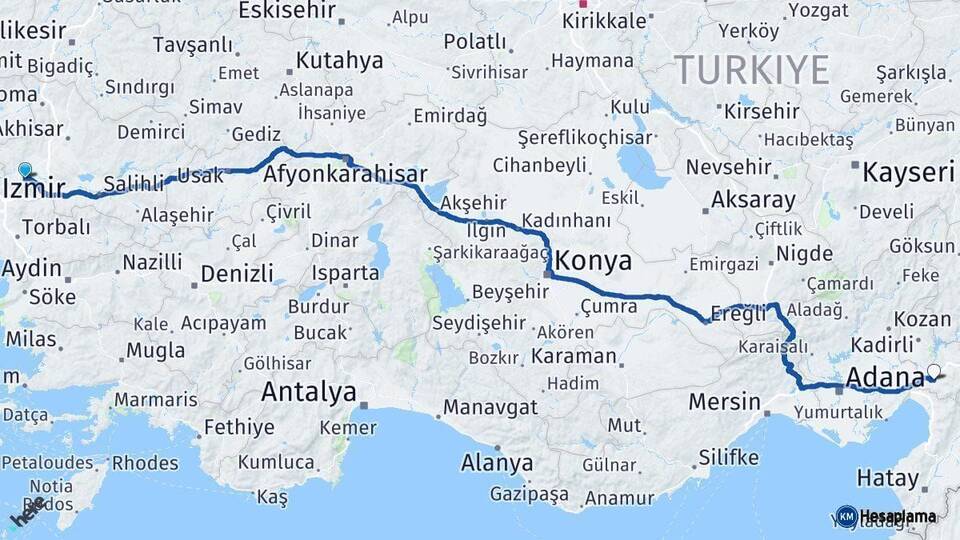 Manisa Osmaniye Arası Kaç Km - Yol Haritası