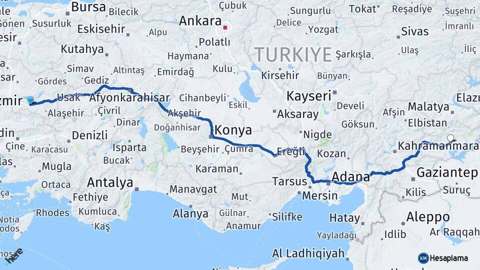 Manisa Salihli Adıyaman Arası Kaç Km - Yol Haritası