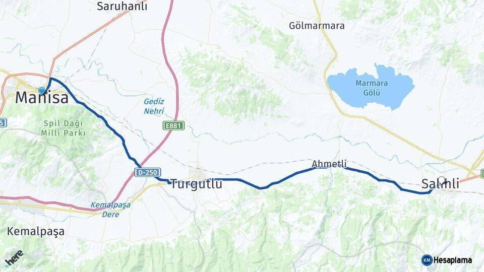Manisa Salihli Arası Kaç Km - Yol Haritası