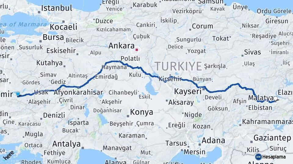 Manisa Salihli Malatya Arası Kaç Km - Yol Haritası