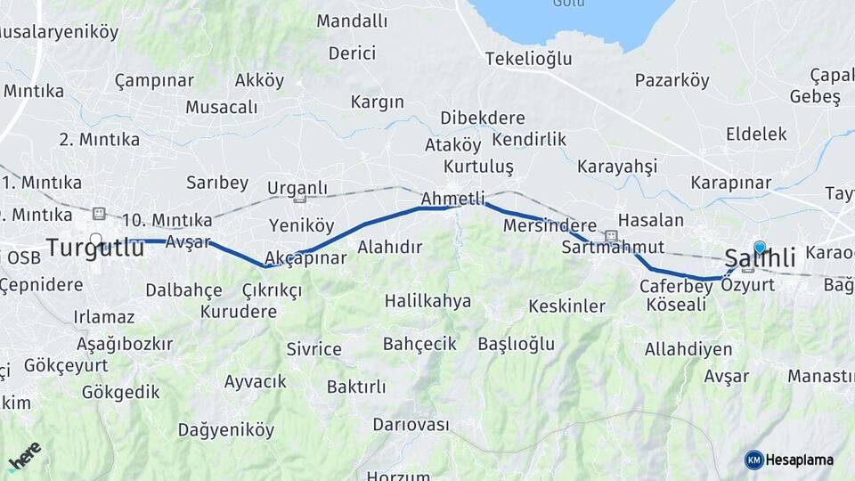 Manisa Salihli Turgutlu Arası Kaç Km - Yol Haritası