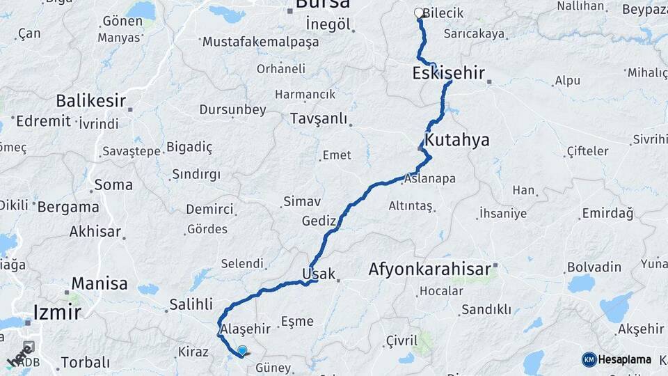 Sarıgöl Bilecik Arası Kaç Km - Yol Tarifi