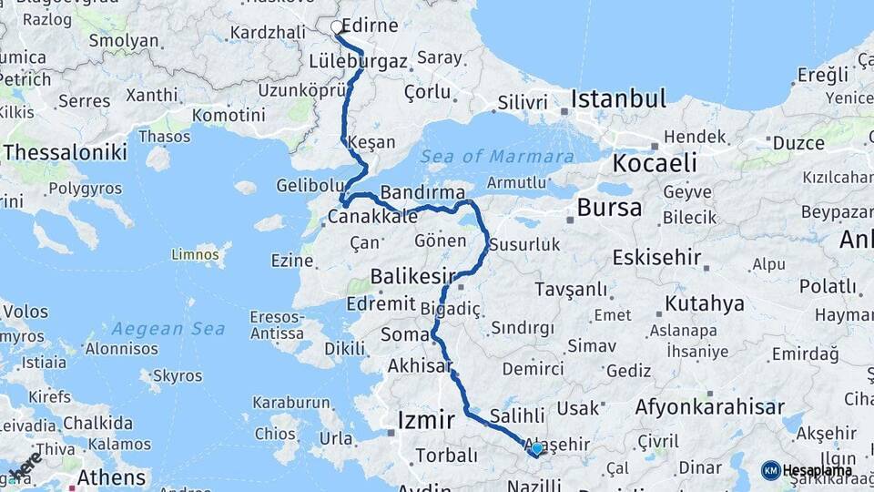 Sarıgöl Edirne Arası Kaç Km - Yol Tarifi