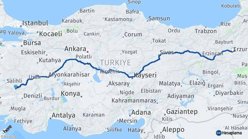 Sarıgöl Erzurum Arası Kaç Km - Yol Tarifi