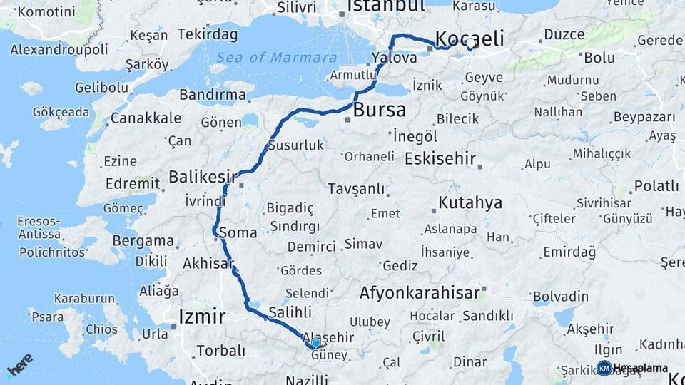 Manisa Sarıgöl Sakarya Arası Kaç Km - Yol Haritası